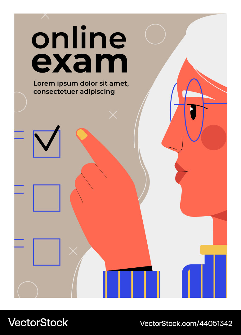 Exam and educational test Exam and educational test vector image