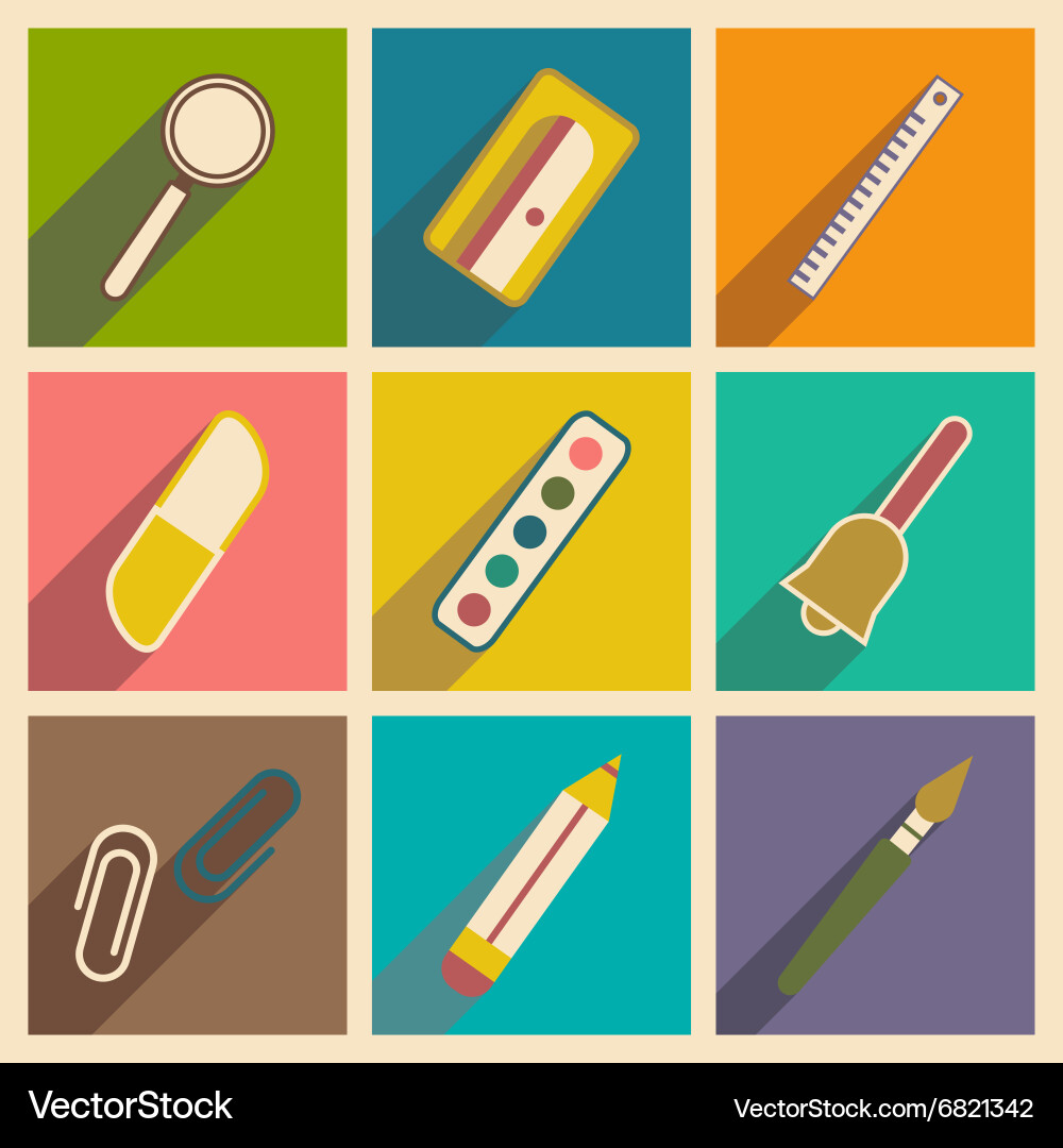 Flat with shadow concept and mobile application vector image