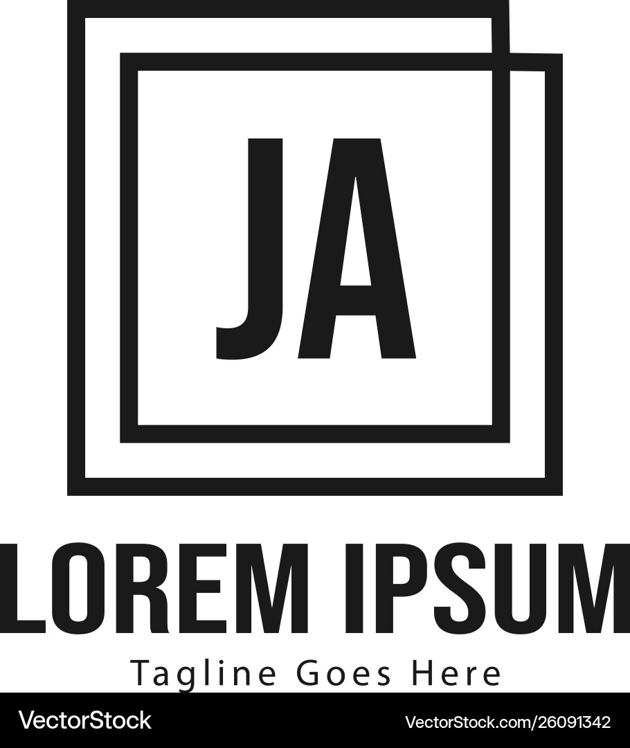 Initial ja logo template with modern frame Vector Image