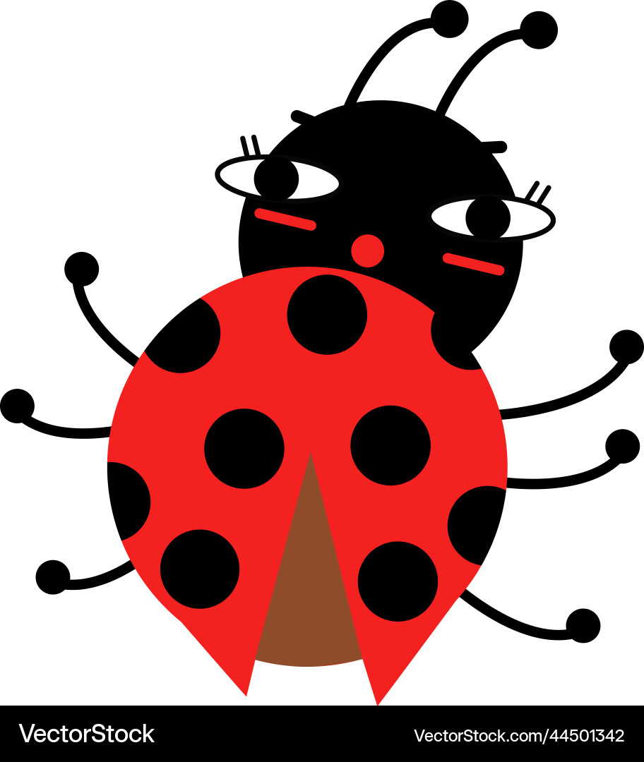 Ladybug character funny red bug small beetle Vector Image