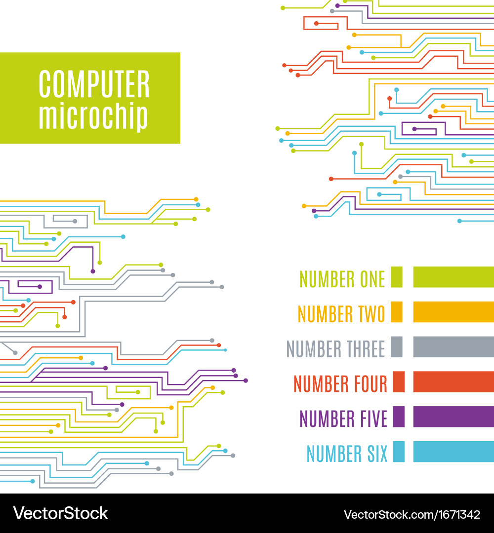 Microchip Circuit Board Pattern vector image