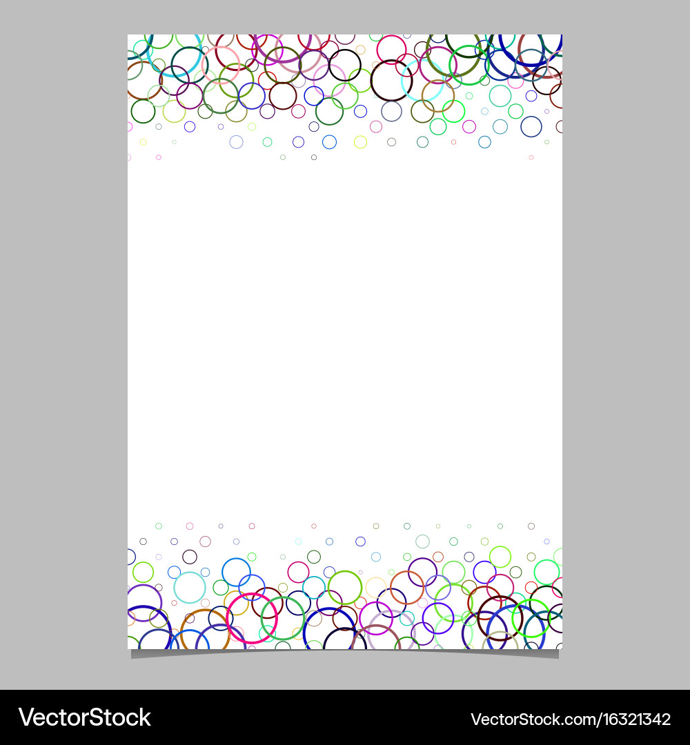 Multicolored circle pattern page template vector image