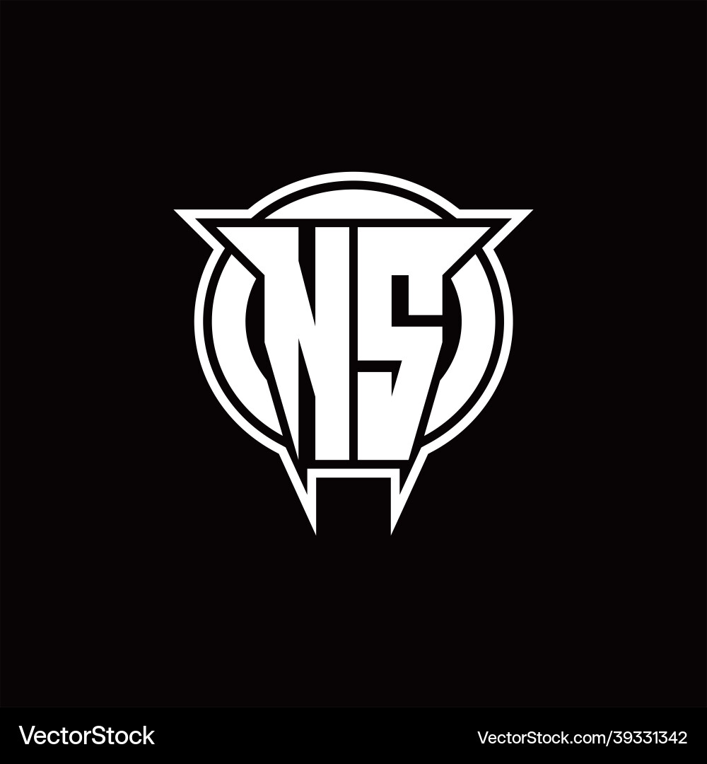 Ns logo monogram with circle rounded shape design Ns logo monogram with circle rounded shape design vector image
