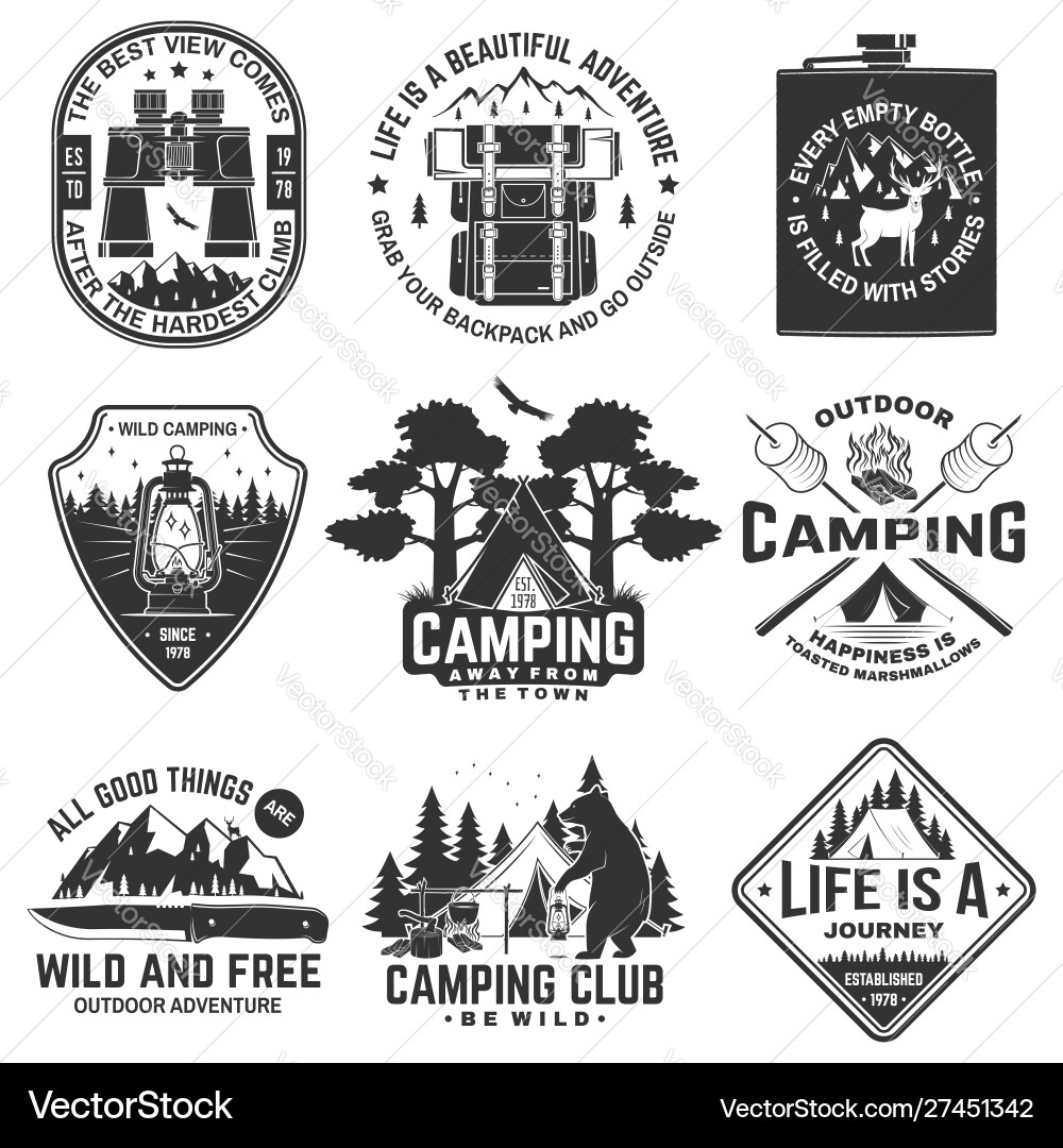 Outdoor Adventure Symbols Vector Image