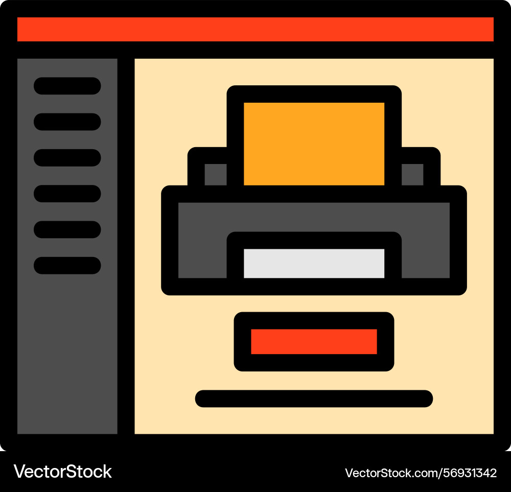 Print line filled style icon design vector image