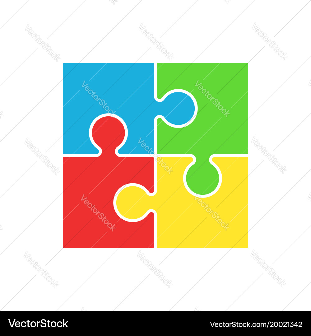 Puzzle icon flat Royalty Free Vector Image - VectorStock