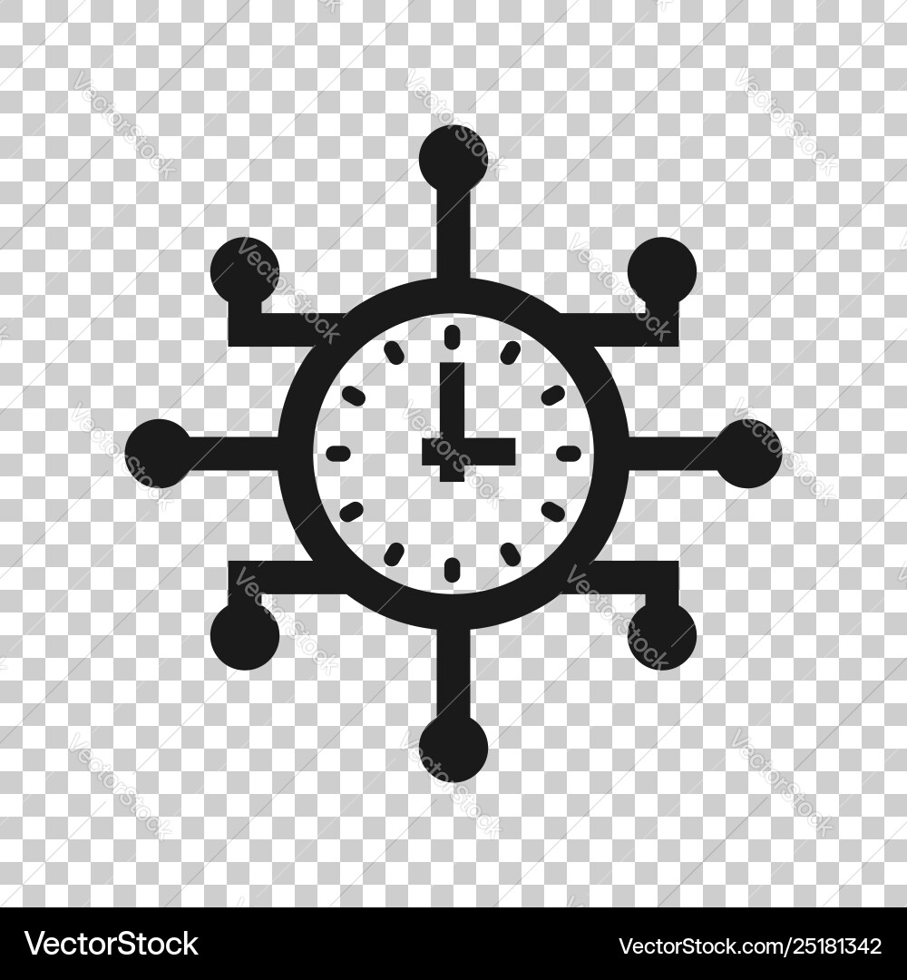Real time icon in transparent style clock Real time icon in transparent style clock vector image
