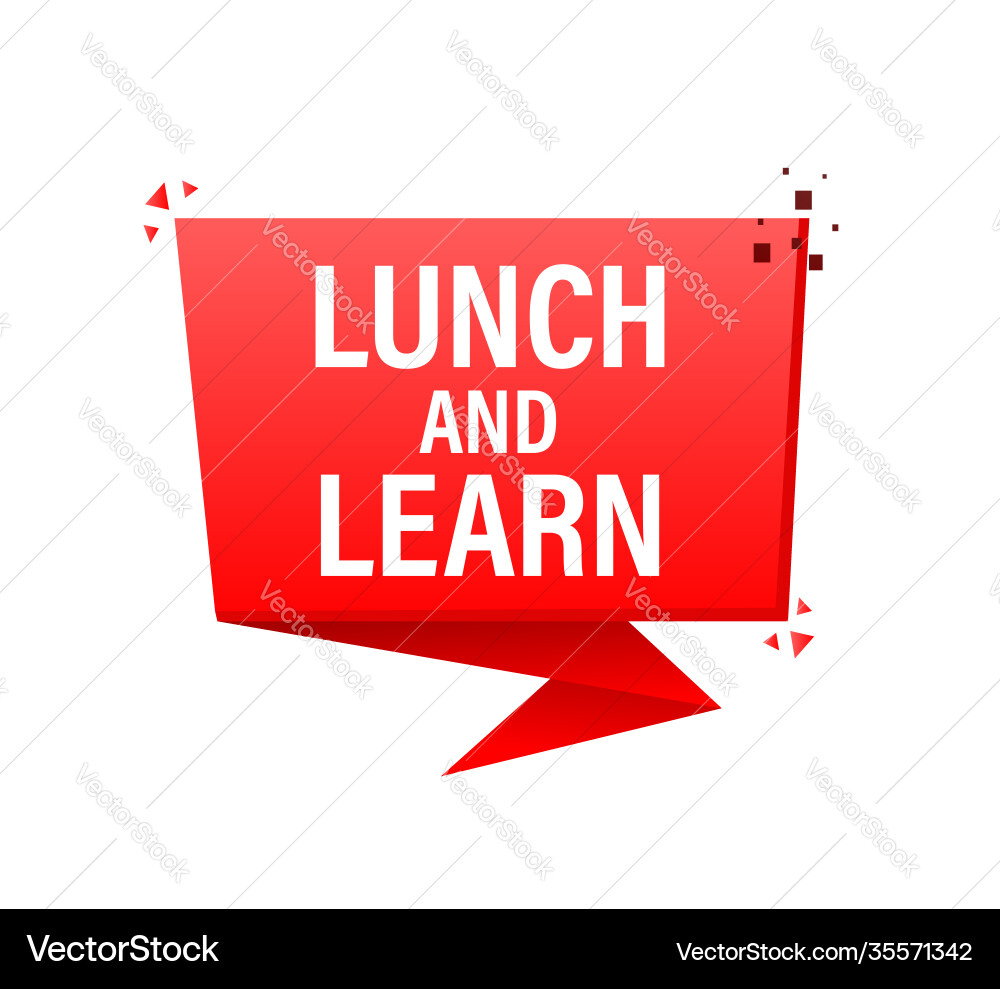 Red button with lunch and learn Vector Image