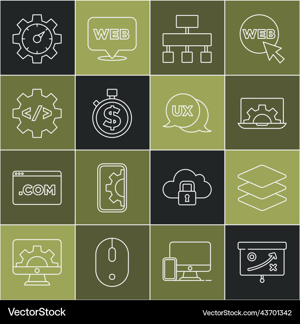 Set line planning strategy concept layers web Set line planning strategy concept layers web vector image