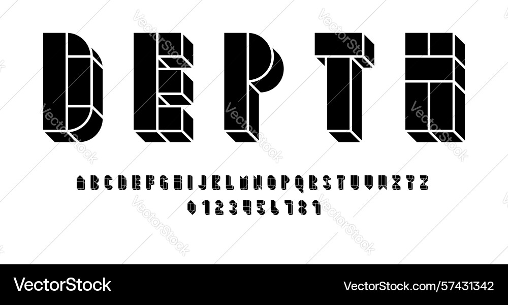 Set of alphabets font letters and numbers Set of alphabets font letters and numbers vector image