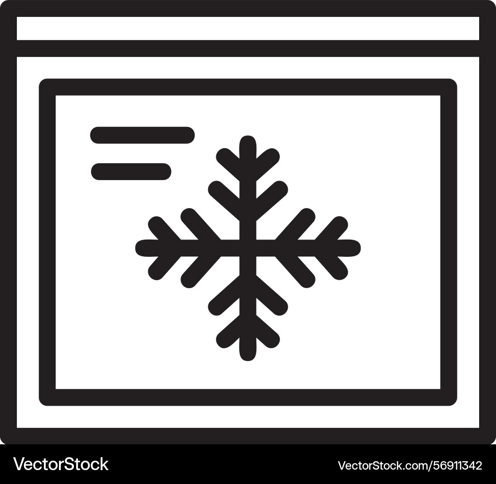 Snowflake linear style icon design vector image