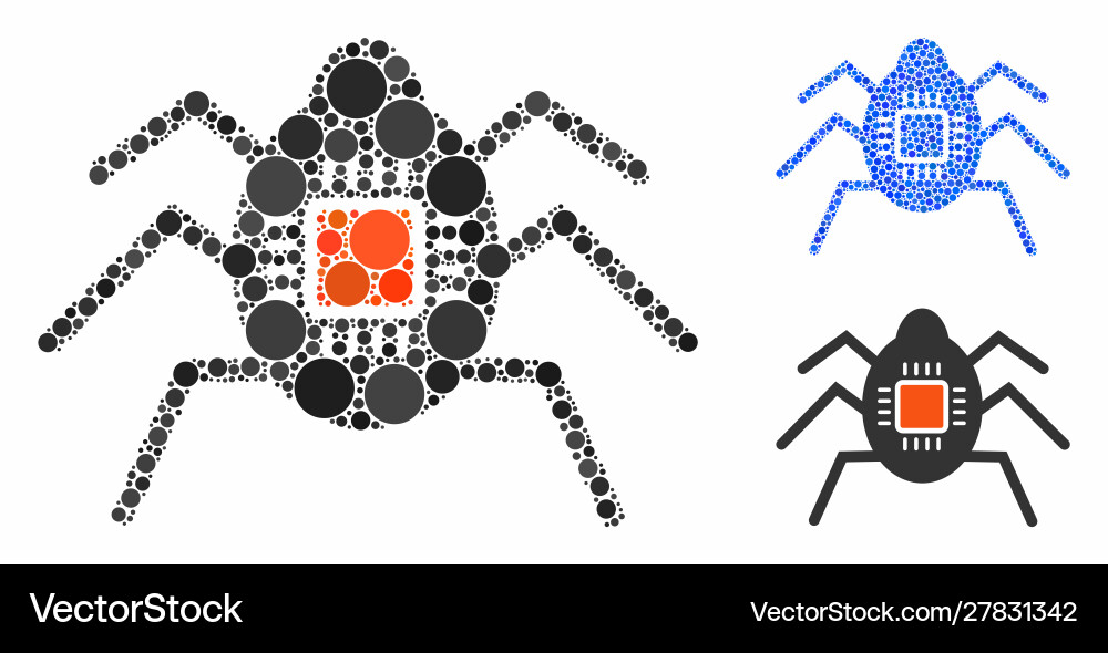 Spy bug composition icon circles Vector Image
