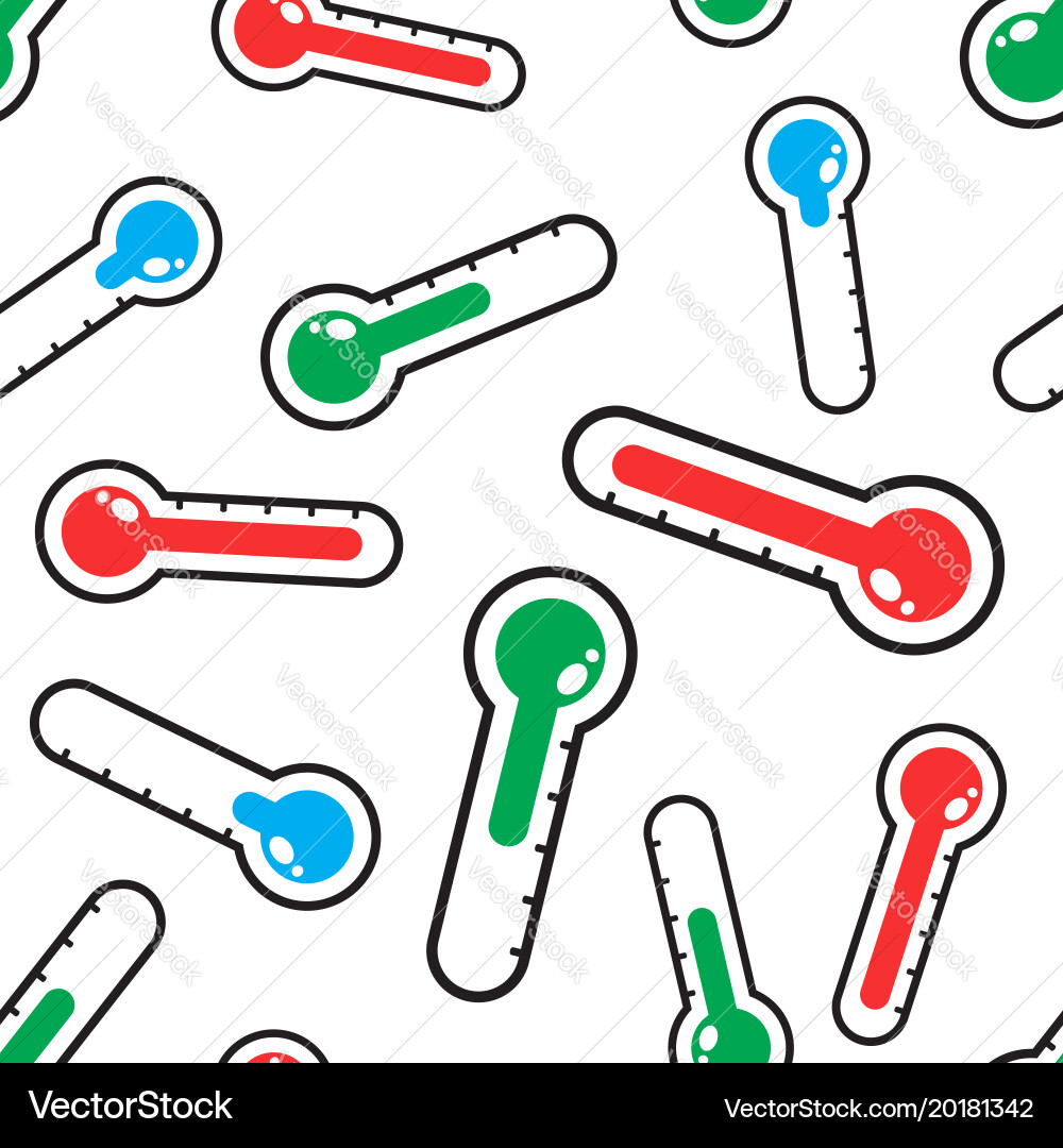 Thermometer icon seamless pattern background vector image