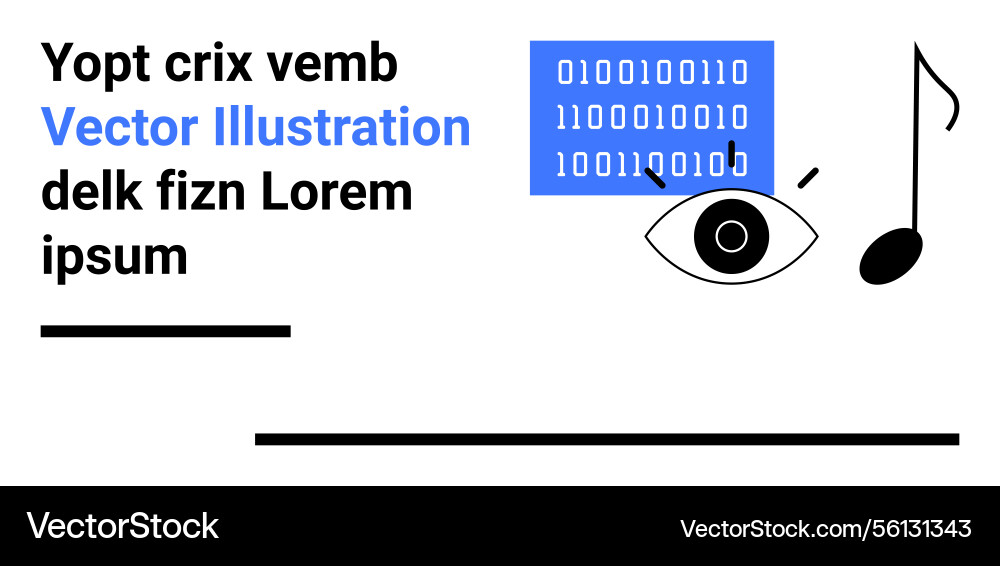 Abstract tech and creativity design with binary Abstract tech and creativity design with binary vector image