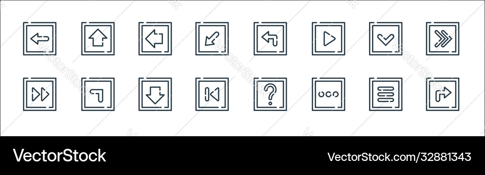 Arrow line icons linear set quality Vector Image
