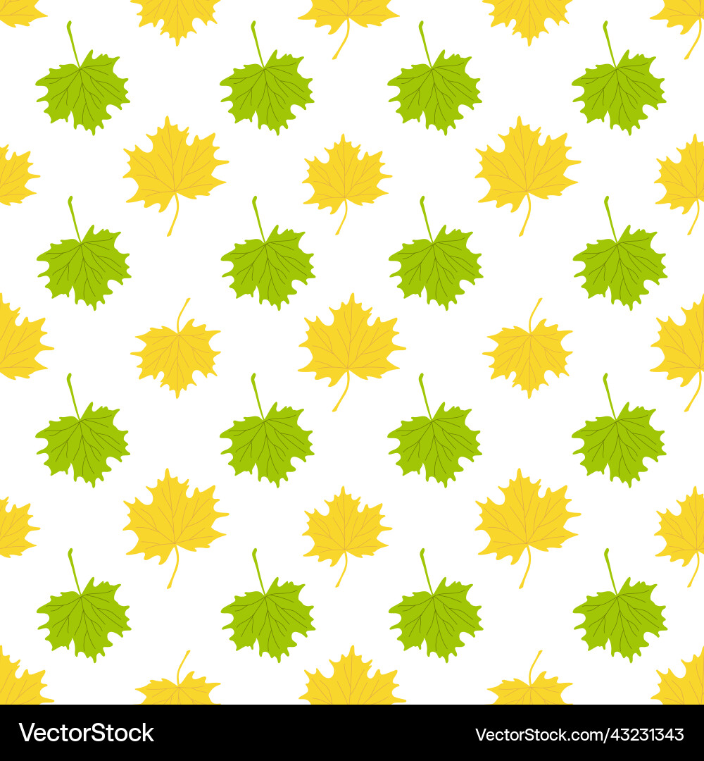 Autumn maple leaf seamless pattern simple Autumn maple leaf seamless pattern simple Vector Image