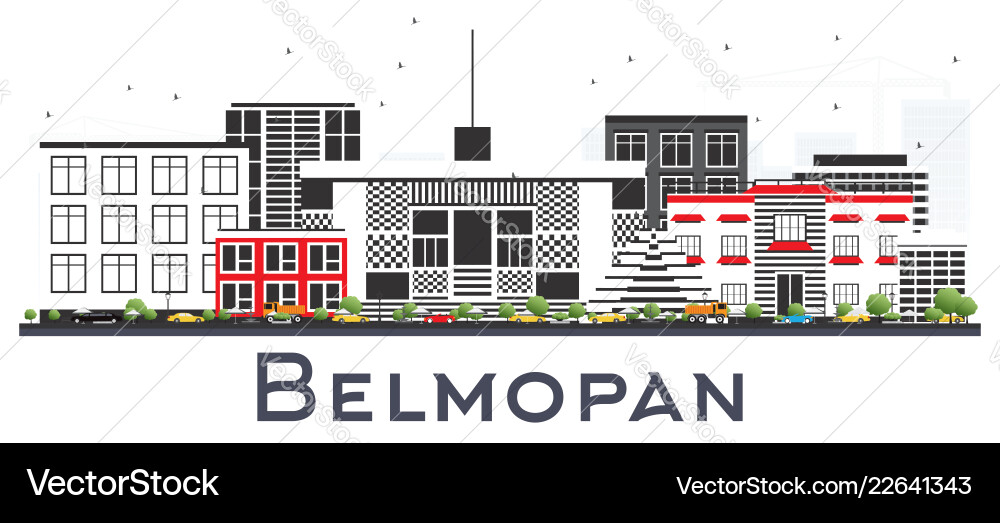 Belmopan belize city skyline with gray buildings Belmopan belize city skyline with gray buildings vector image