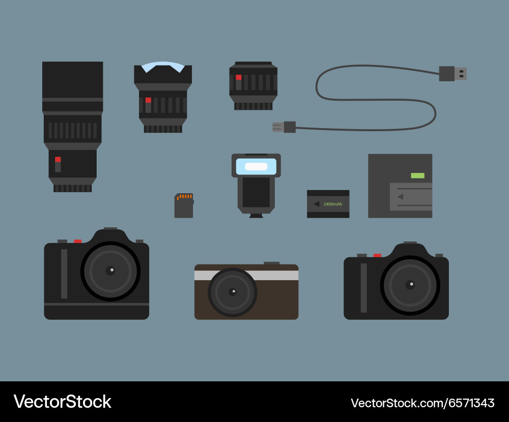 Camera set vector image