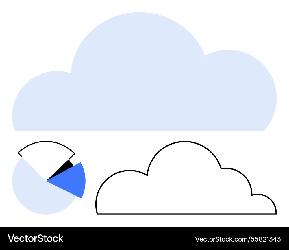 Cloud computing concept with data visualization Cloud computing concept with data visualization Vector Image