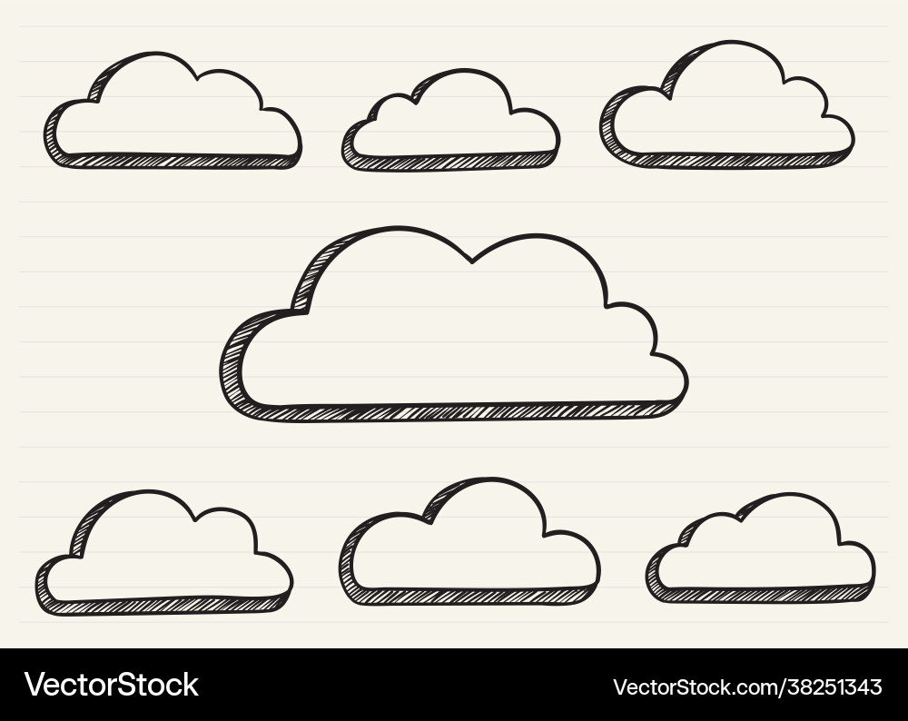 Clouds scribbled on a notepad Clouds scribbled on a notepad vector image