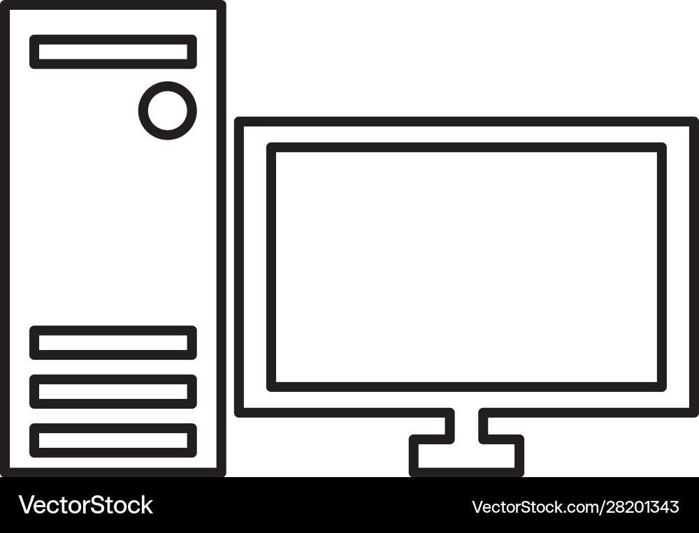 Computer desktop device isolated icon Computer desktop device isolated icon vector image
