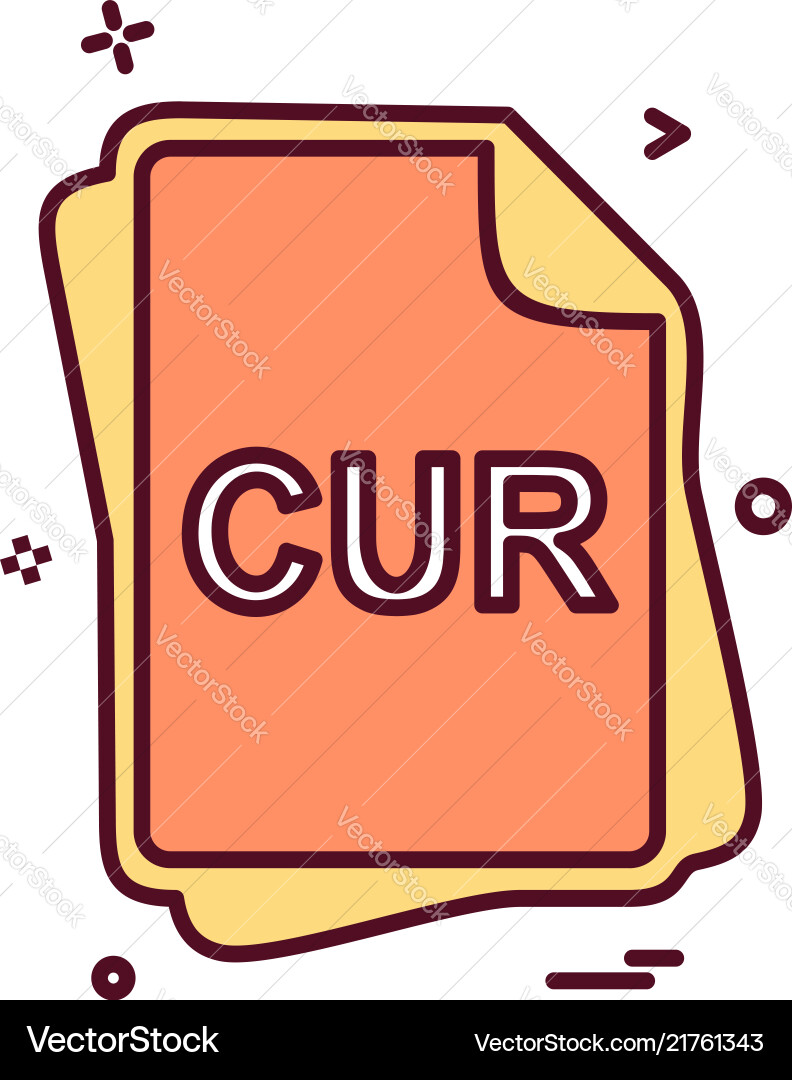 Cur file type icon design Vector Image