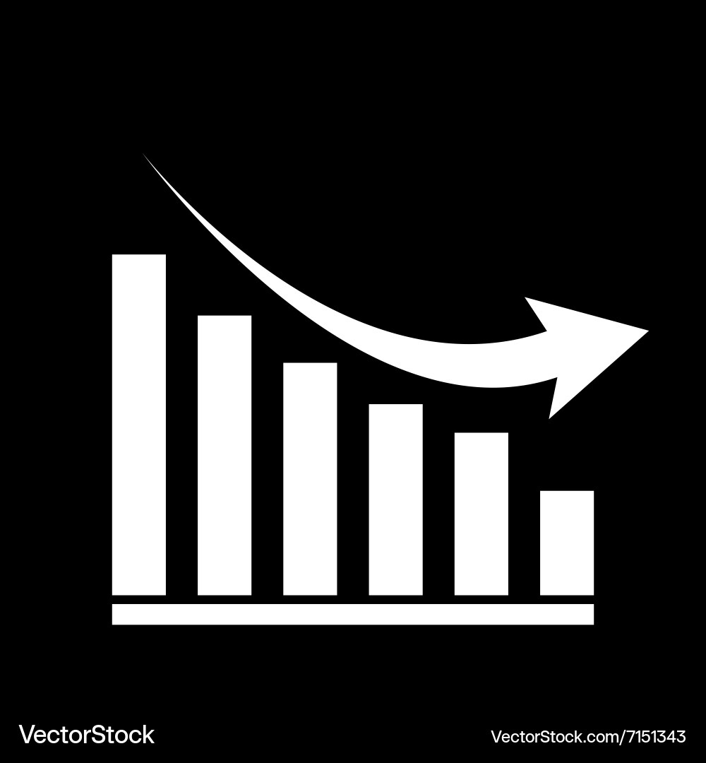 Declining graph icon Vector Image
