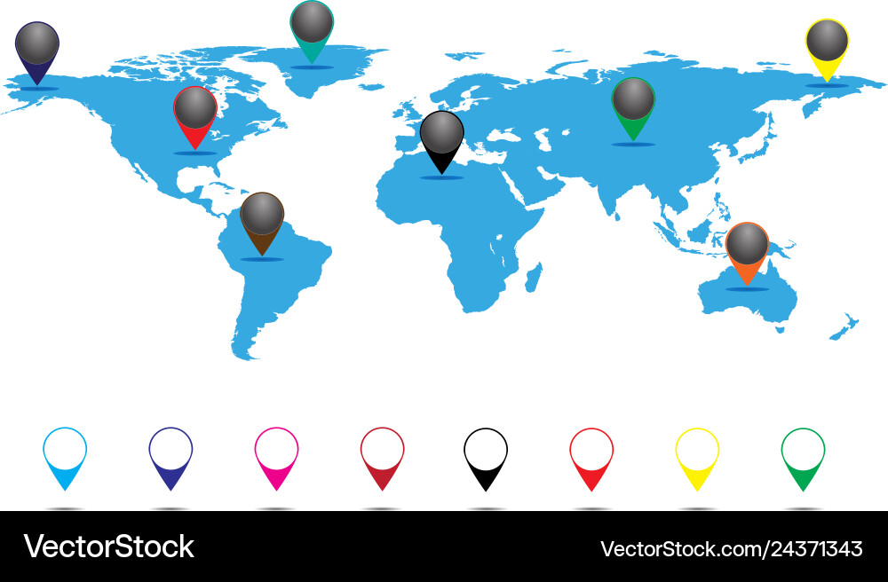 Earth with pointer labels Vector Image