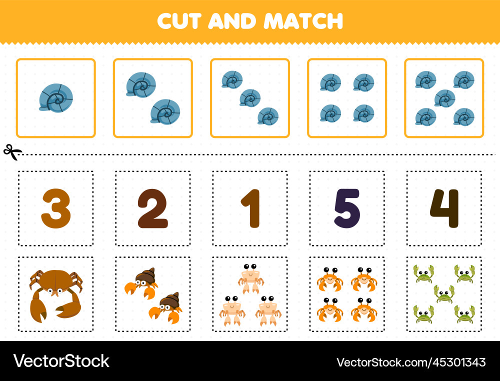 Education game for children cut and match Vector Image