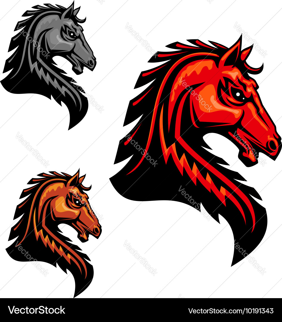 Fiery Tribal Horse Head Icon Vector Image