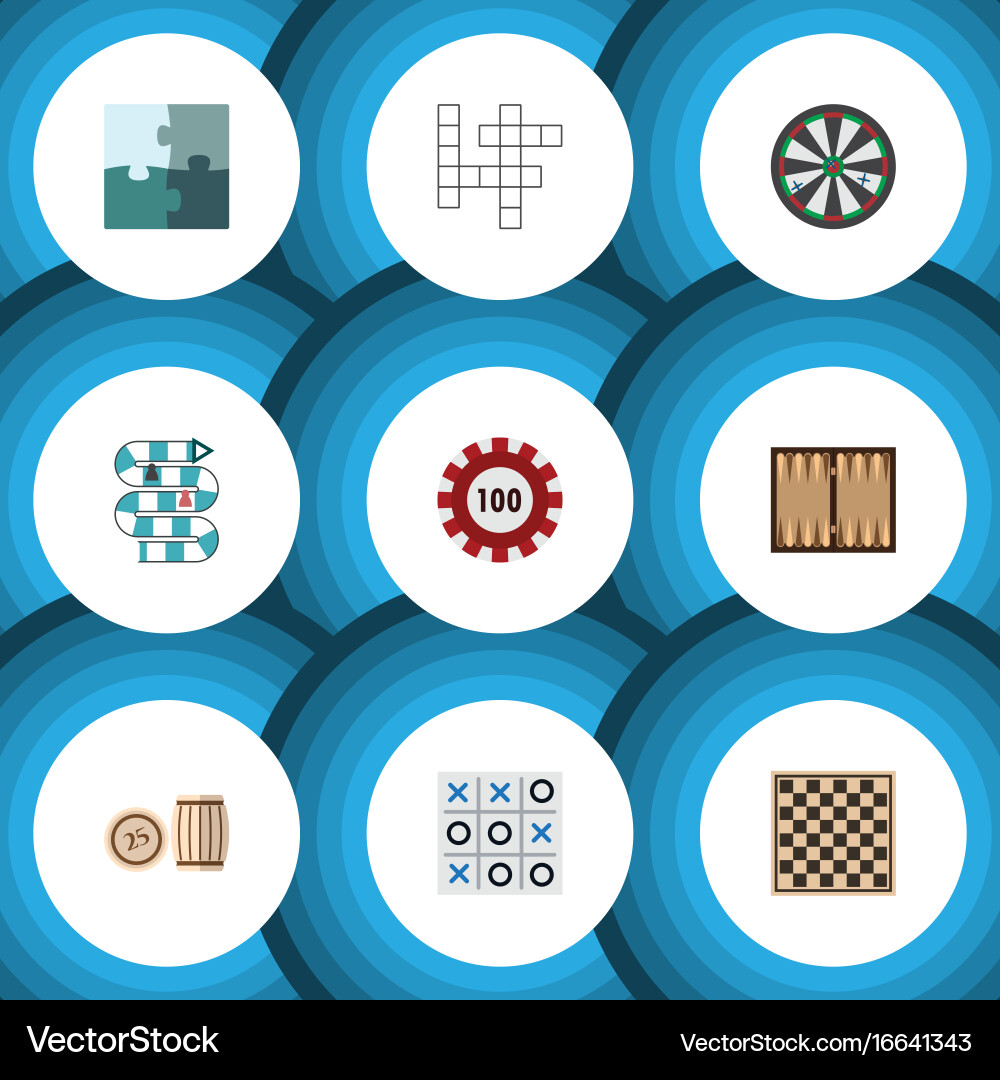 Flat icon games set of multiplayer arrow dice Vector Image