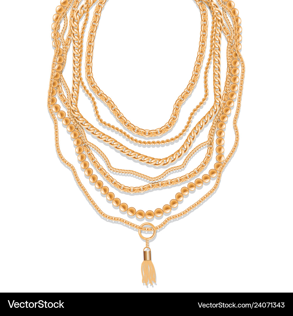 Goldketten Halskette abstrakten Hintergrund Schmuck Goldketten Halskette abstrakten Hintergrund Schmuck vektorbild
