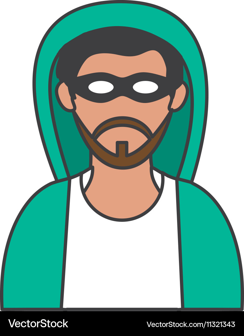 Isolated hacker of security system design vector image