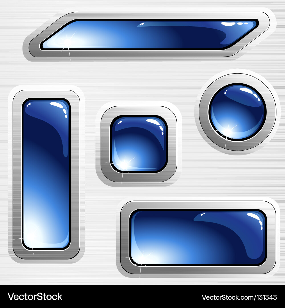 Metallic Buttons and Steel Elements Royalty Free Vector