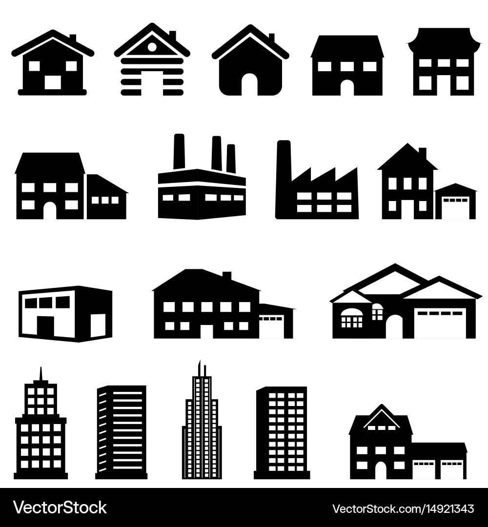 Modern Architecture Icons vector image