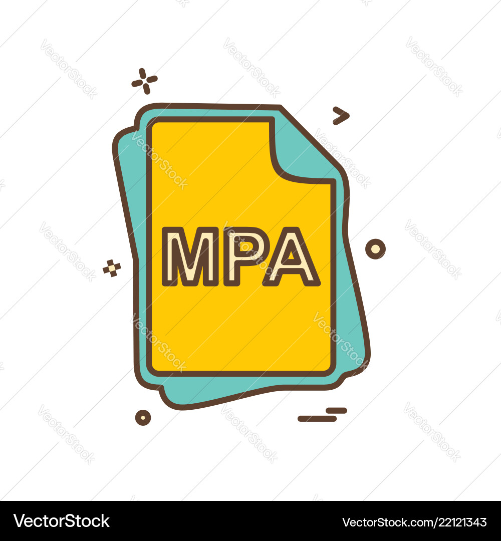 Mpa file type icon design Mpa file type icon design Vector Image