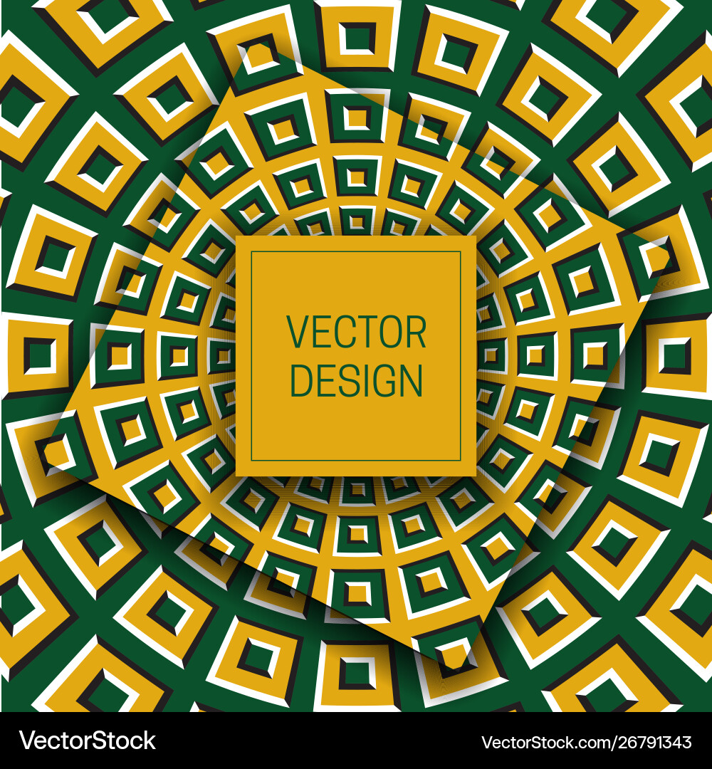 Optical illusion moving background with square Optical illusion moving background with square vector image
