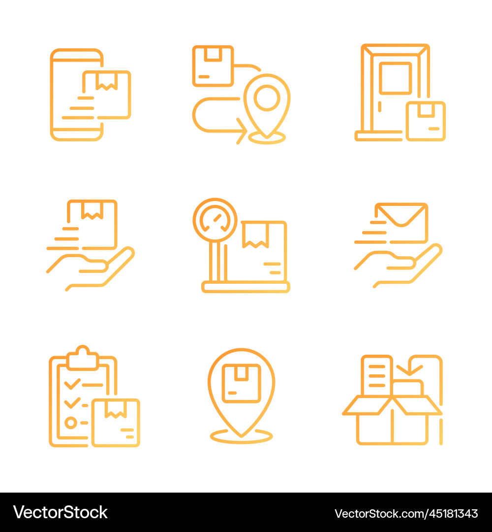 Orders management pixel perfect gradient linear Orders management pixel perfect gradient linear vector image
