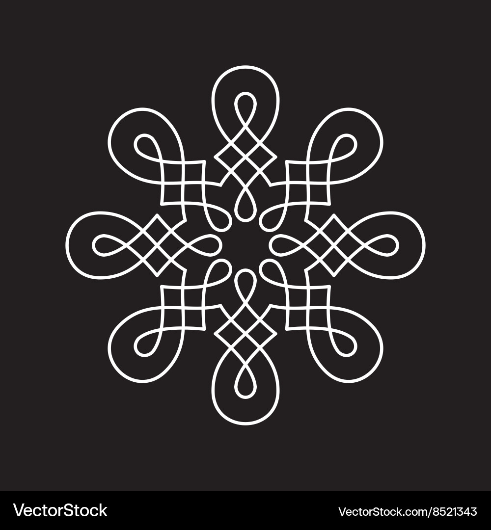 Round design element isolated on black background vector image