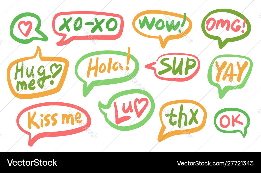 Set different shape colorful speech bubbles Set different shape colorful speech bubbles vector image