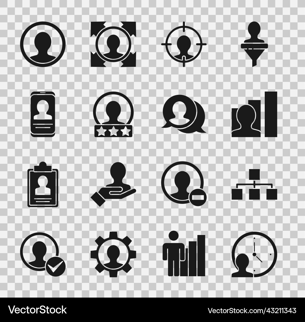 Set time management hierarchy organogram chart Set time management hierarchy organogram chart vector image