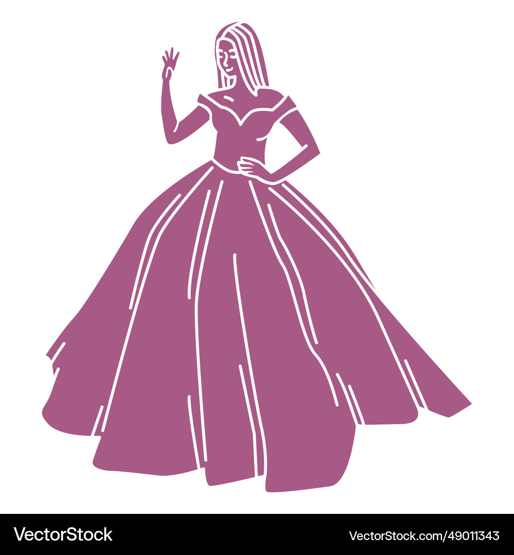 Stehende Dame im langen Kleid ausgeschnitten Stehende Dame im langen Kleid ausgeschnitten vektorbild