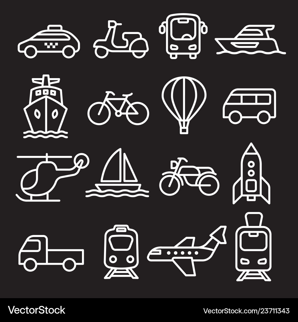 Transport icons Royalty Free Vector Image - VectorStock