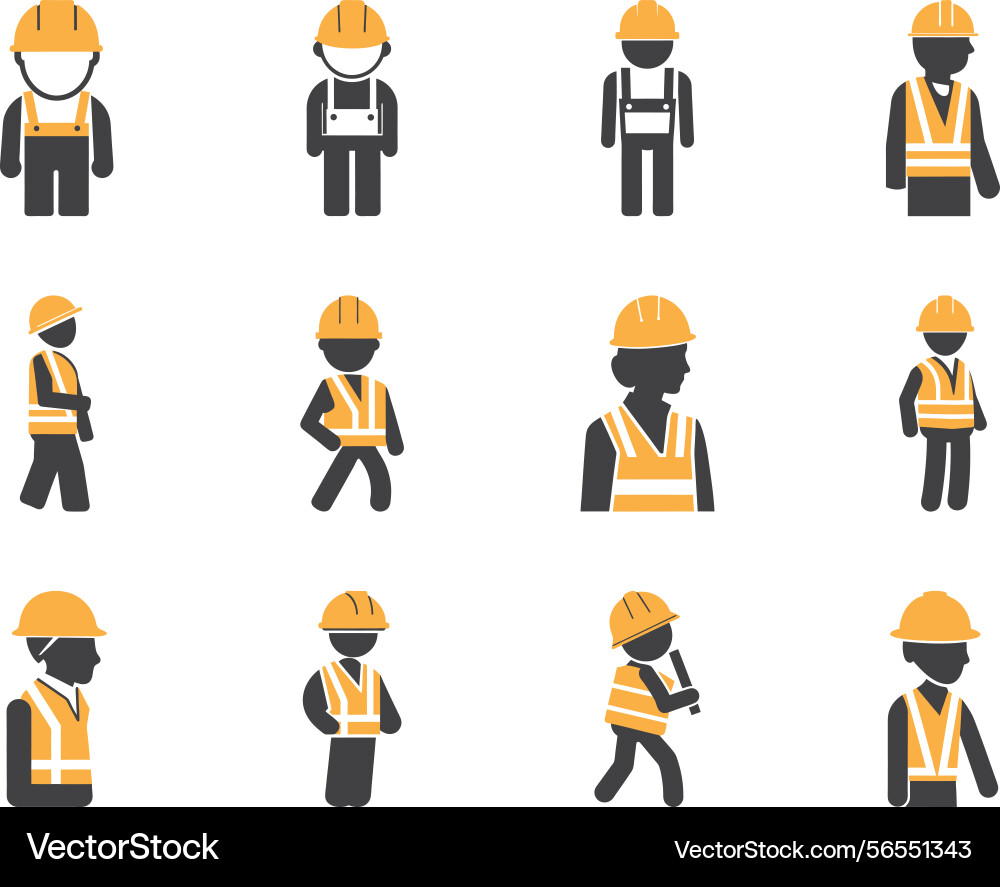 Workers with safety vests Vector Image