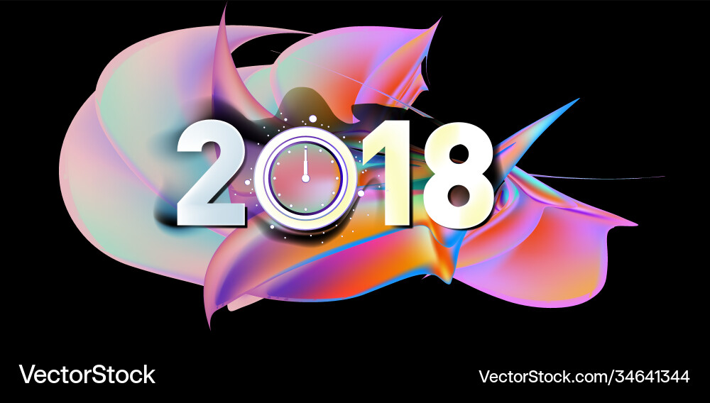 2018 new year on background a colorful Vector Image