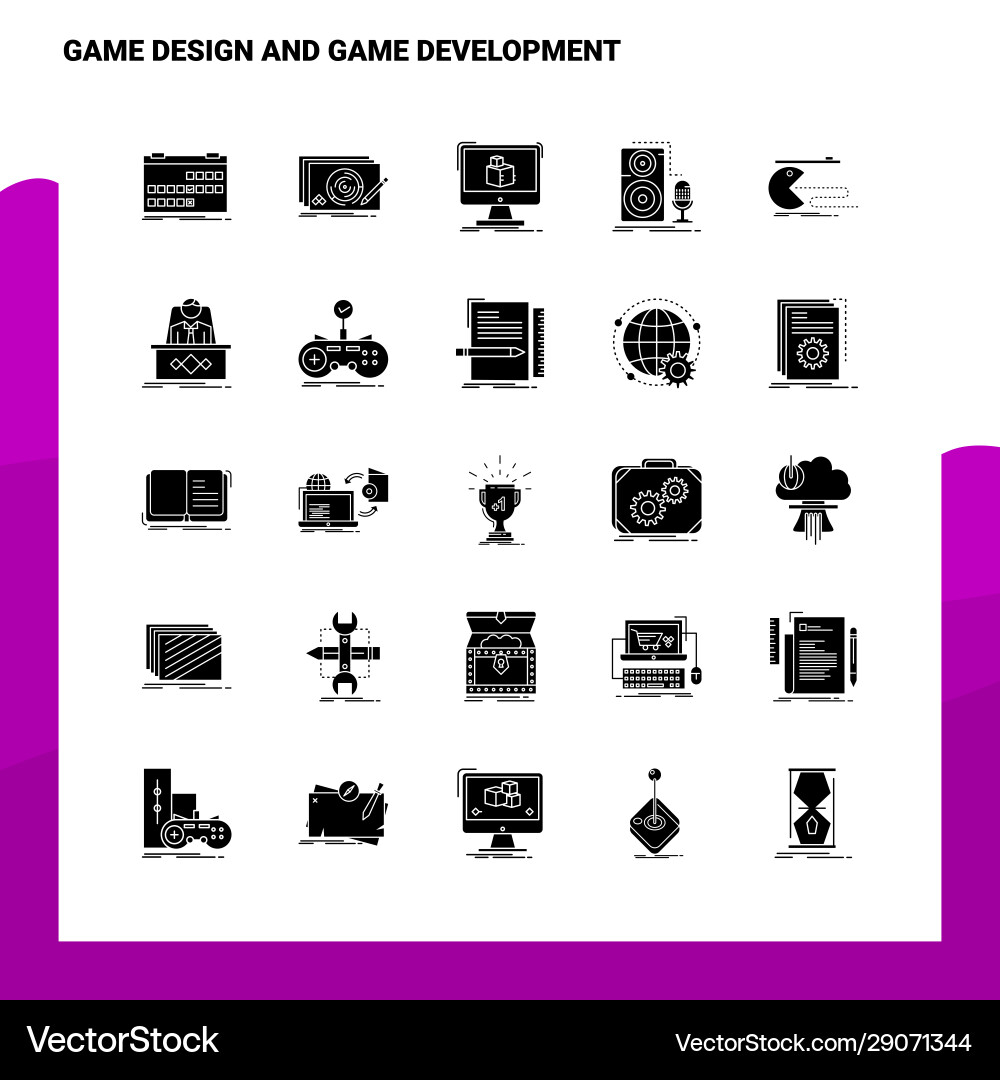 25 game design and development icon set 25 game design and development icon set Vector Image
