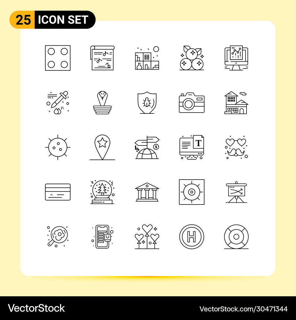 25 universal lines set for web and mobile Vector Image