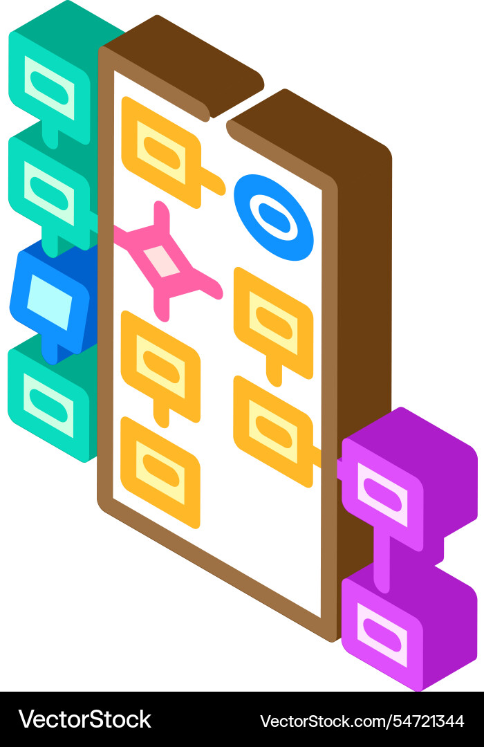Algorithm Flussdiagramm Maschine lernen isometrisch Algorithm Flussdiagramm Maschine lernen isometrisch vektorbild