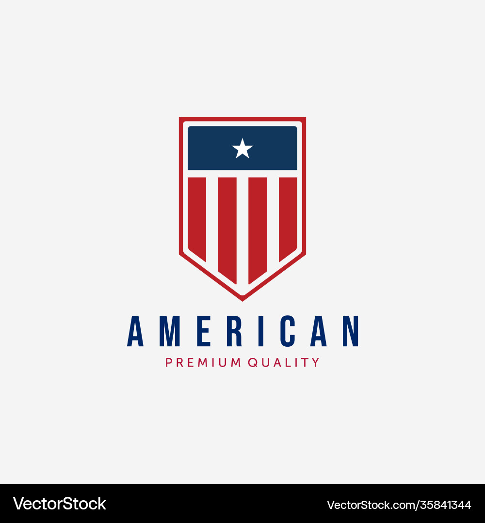 American Flag Badge Logo Royalty Free Vector Image