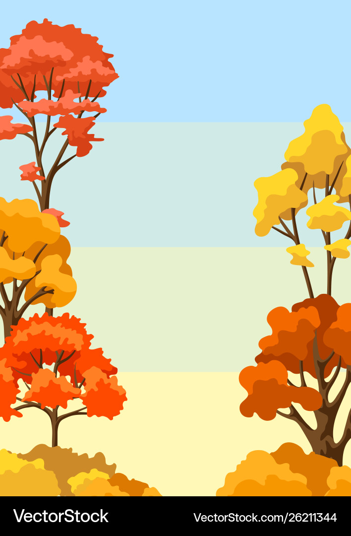 Autumn background with stylized trees Autumn background with stylized trees vector image